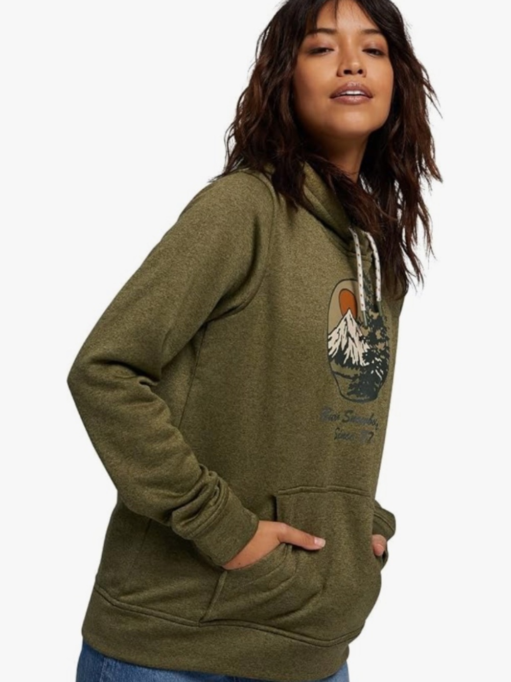 Burton Womens Oak Pullover Hoodie Martini Olive Heather XL NWT